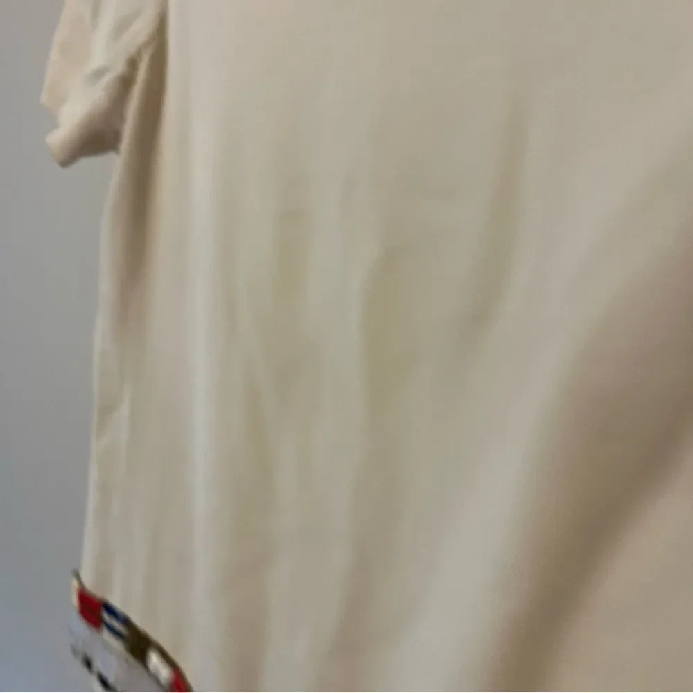 Tory Burch Jace cream blouse with multicolored beads western Aztec vintage Size4 - Picture 10 of 14